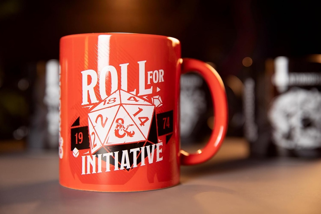 Konix Dungeons & Dragons Roll for Initiative Ceramic Mug 11 Oz Red