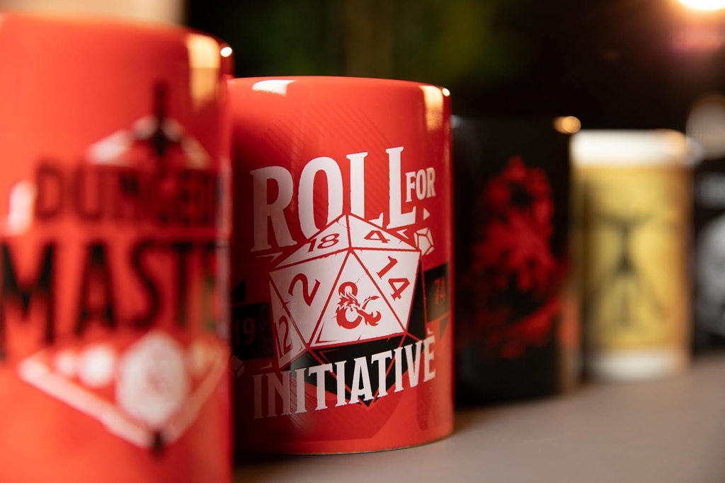 Konix Dungeons & Dragons Roll for Initiative Ceramic Mug 11 Oz Red