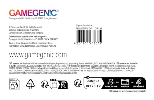 Gamegenic   Yellow Playmat Tube   Card Game Accessory