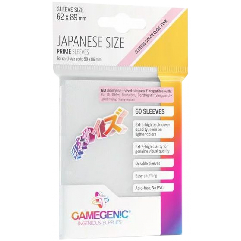 Gamegenic Prime Japanese Sized Sleeves White - 60 Sleeves