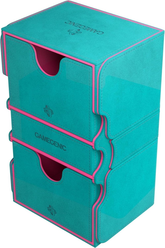 Gamegenic   Stronghold Deck Pod 200+ XL - Teal/Pink   Trading Card Game Accessory