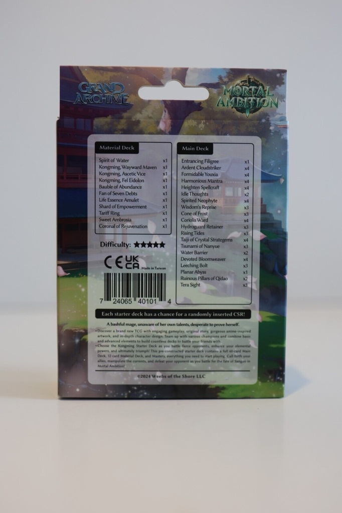 Grand Archive Mortal Ambition Starter Deck Kongming Open but 100% Complete