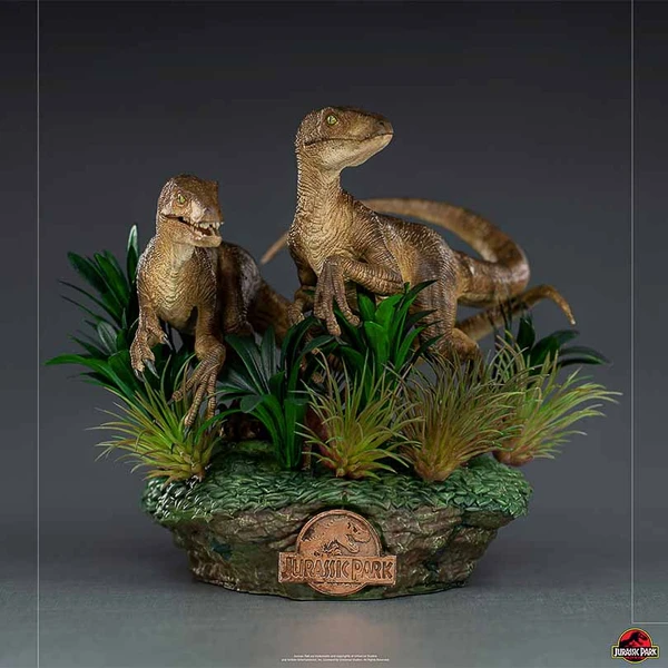 Jurassic Park – Just the Two Raptors Deluxe Art Scale 1/10 beeld