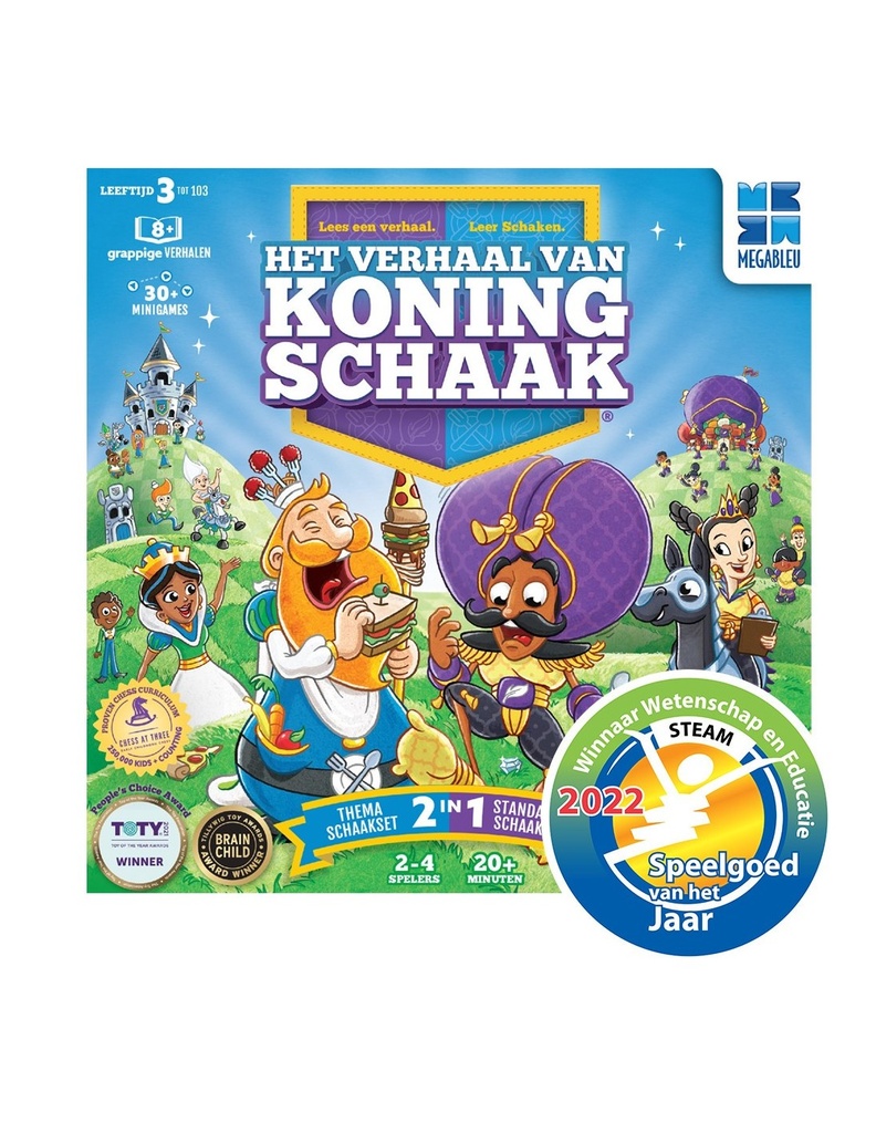 Het Verhaal van Koningschaak – schaakspel (Mega Blue)
