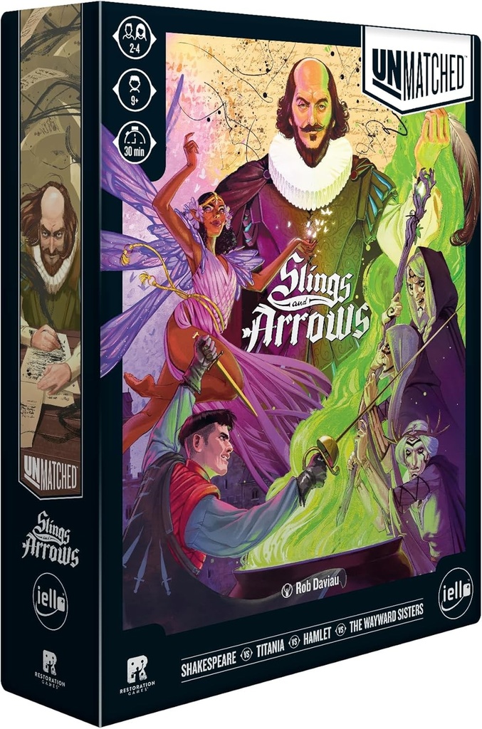 Unmatched slings & arrows board game white goblin games