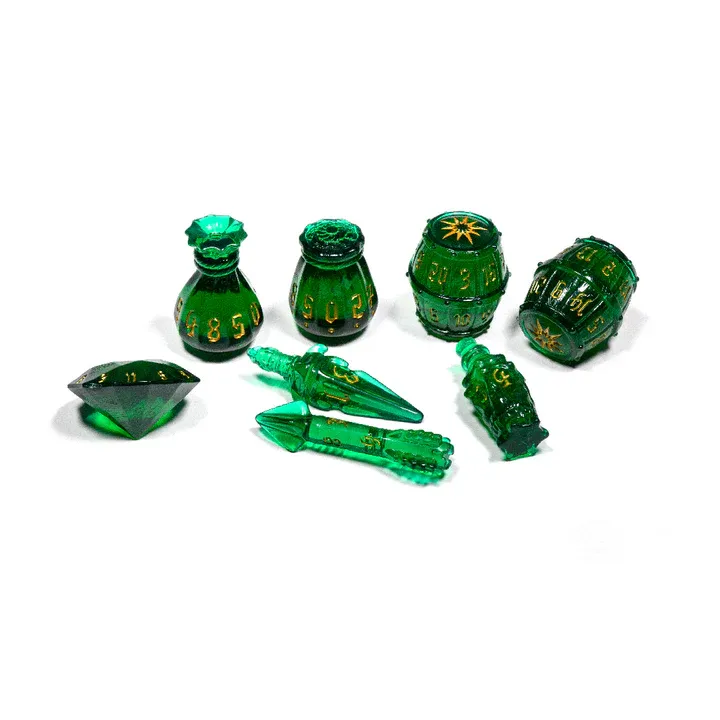 [Polyhero dice rogue 8 dice set emerald emissary] Polyhero dice rogue 8 dice set emerald emissary