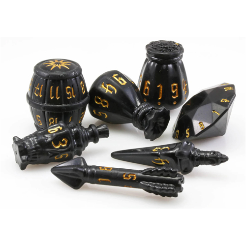 Polyhero dice rogue 8 dice set nightshade