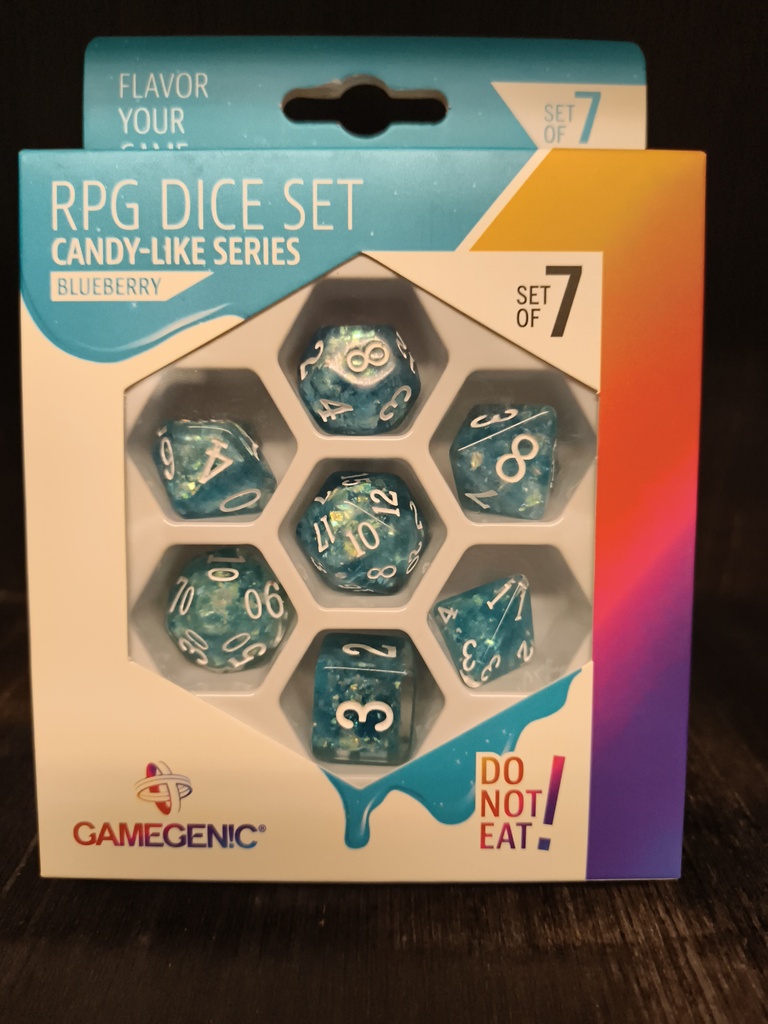 Gamegenic rpg dice set candy-like serie / series 7-delige / 7 dice set blueberry