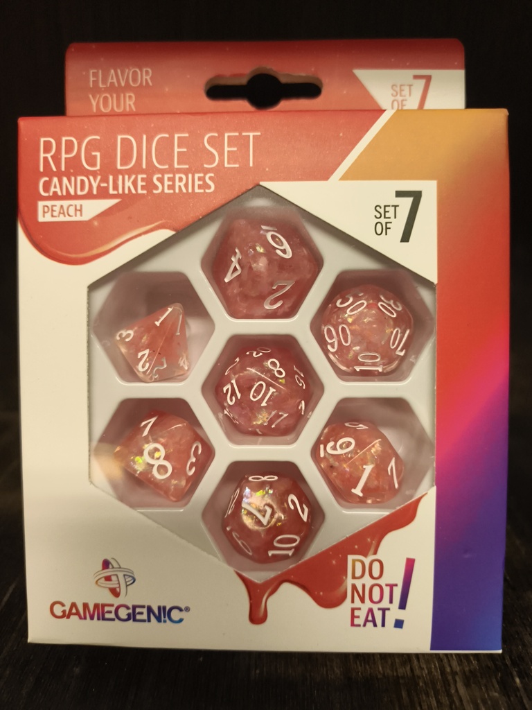 [Gamegenic rpg dice set candy-like serie / series 7-delige / 7 dice set peach] Gamegenic rpg dice set candy-like serie / series 7-delige / 7 dice set peach