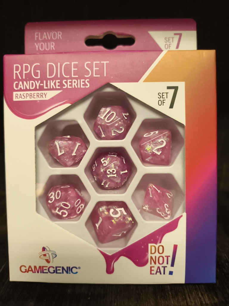 Gamegenic rpg dice set candy-like serie / series 7-delige / 7 dice set raspberry