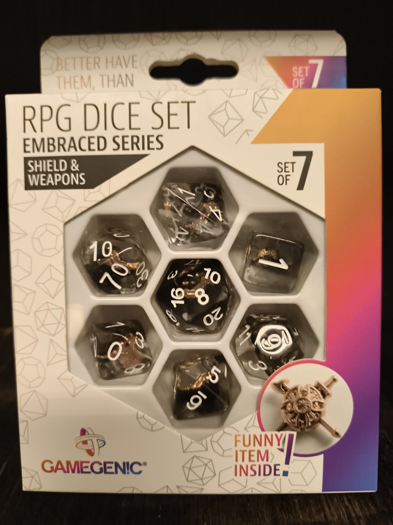 Gamegenic rpg dice set embraced serie / series 7-delige / 7 dice set shield and weapons