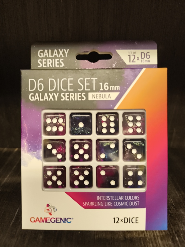 Gamegenic galaxy serie dobbelstenen 12-delig / 12 dice set 16mm nebula