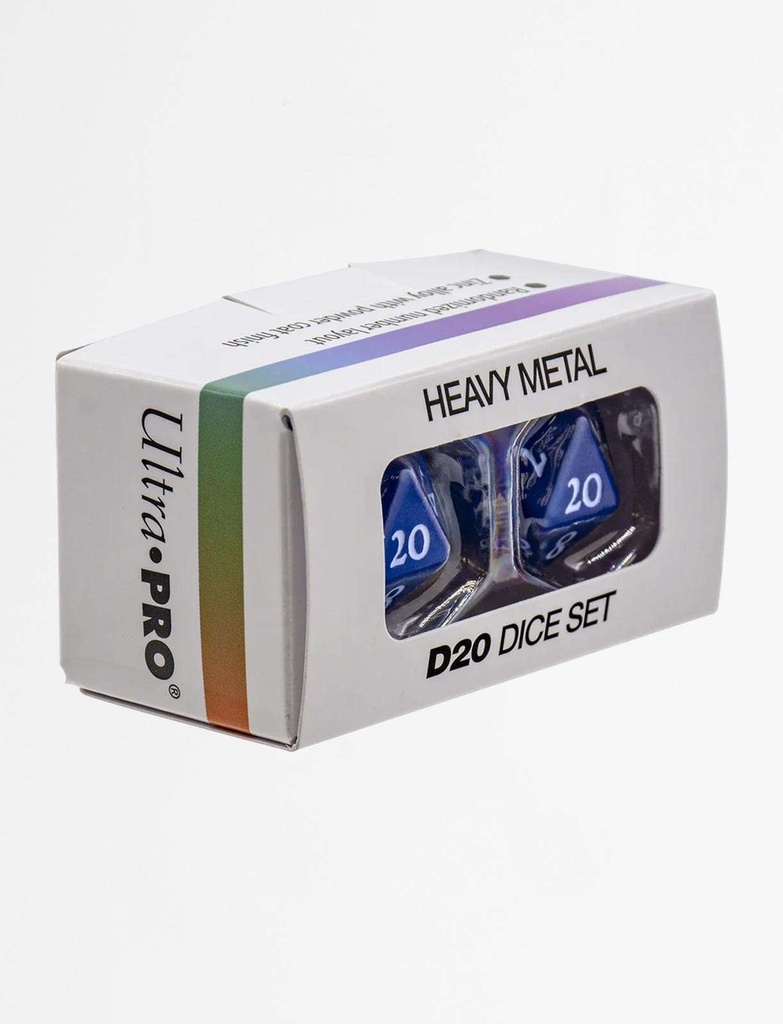 Ultra pro heavy metal d20 dobbelsteen vivid blue blauw
