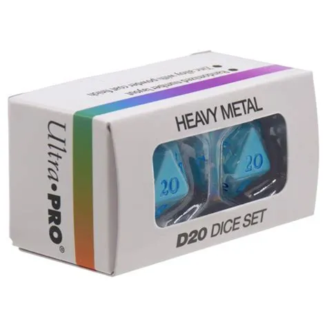Ultra pro heavy metal d20 dobbelsteen vivid light blue lichtblauw