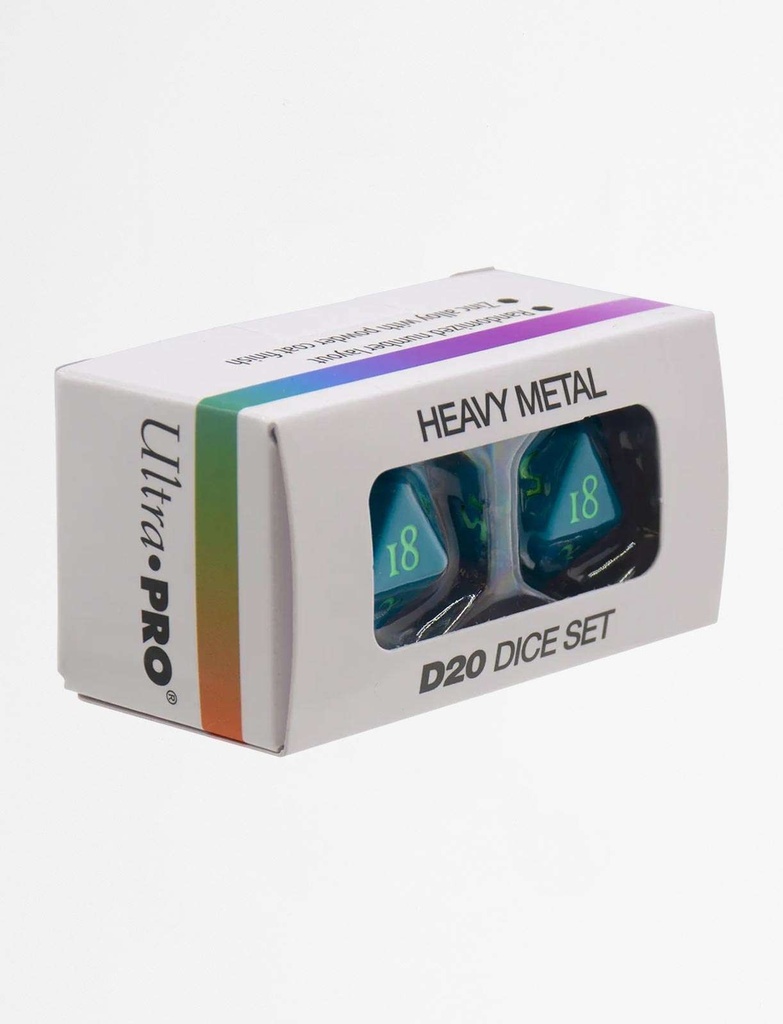 Ultra pro heavy metal d20 dobbelsteen vivid teal turquoise