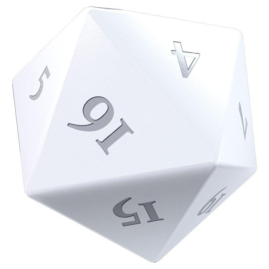 Ultra pro heavy metal d20 dobbelsteen vivid white wit