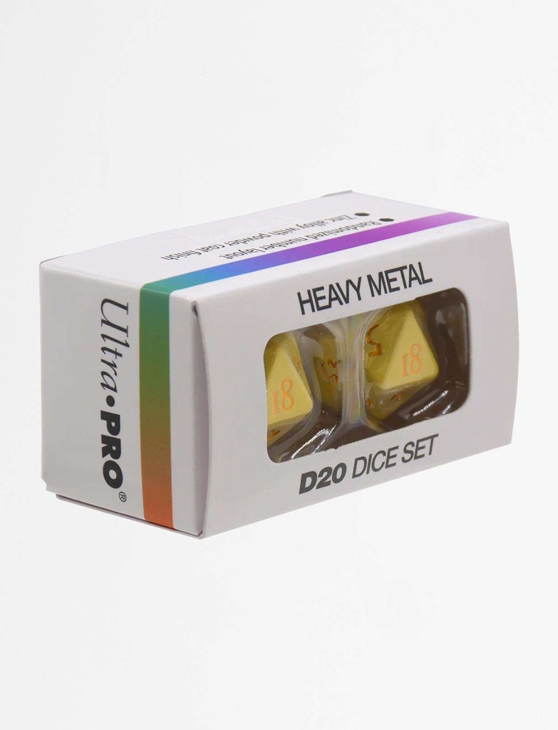 Ultra pro heavy metal d20 dobbelsteen vivid yellow geel
