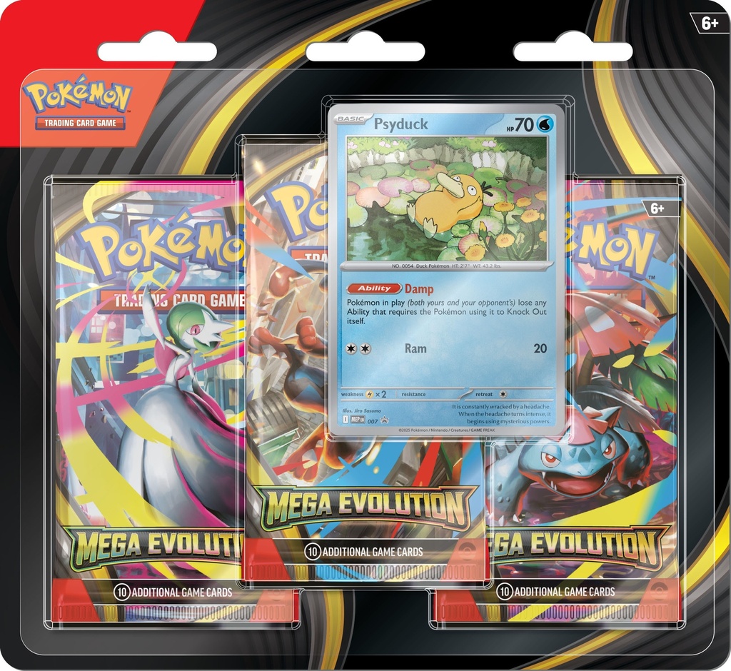 Pkm - mega evolution - 3-pack blister psyduck