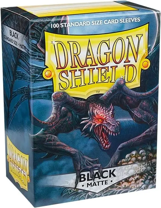 Dragon shield standard sleeves - matte black (100 sleeves)