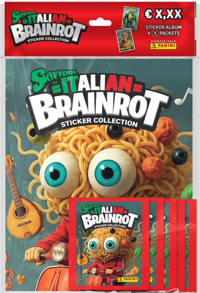 Skifidol italian brainrot sticker starter pack (boek + 2 pakjes)