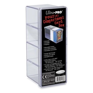 [Up - 4-compartment card storage box - clear] Up - 4-compartment card storage box - clear