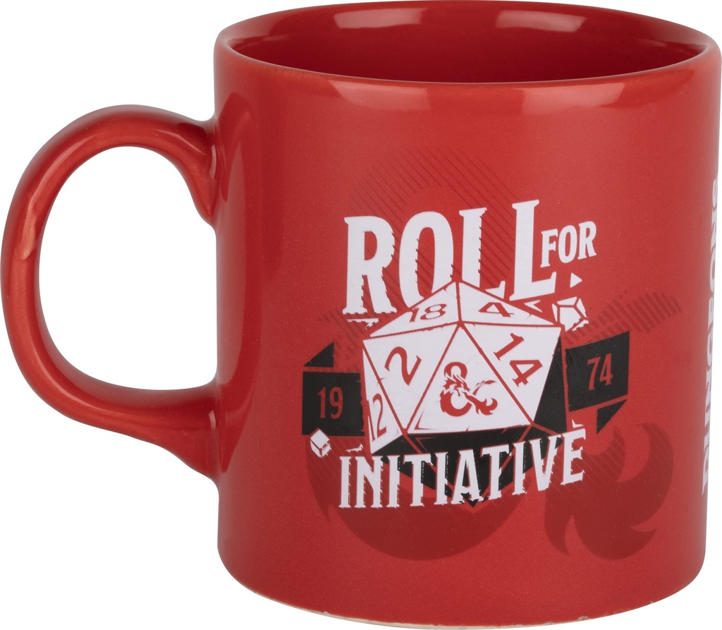 Konix Dungeons & Dragons Roll for Initiative Ceramic Mug 11 Oz Red