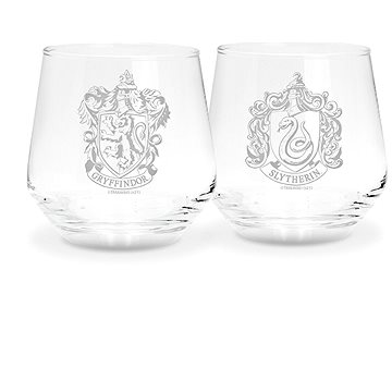 Harry Potter Glass Set - Gryffindor & Slytherin - Transparent