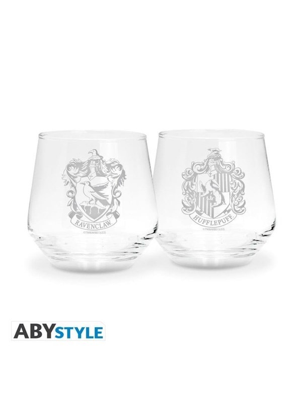 ABYSTYLE - Harry Potter Set Van 2 Glazen Ravenklauw & Huffelpuf