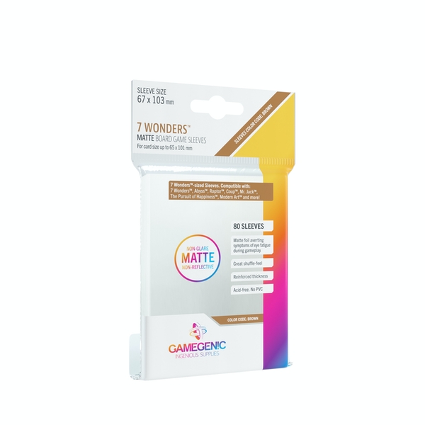 GAMEGENIC Matte 7 Wonders Sleeves 67x103mm 80-Pack Clear