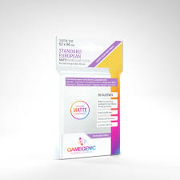 MATTE Standard European- Sized Sleeves: 62 X 94 Mm (50)