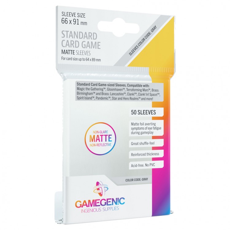 Gamegenic MATTE Standard Card Game Sleeves 66 X 91 Mm - 50 Sleeves