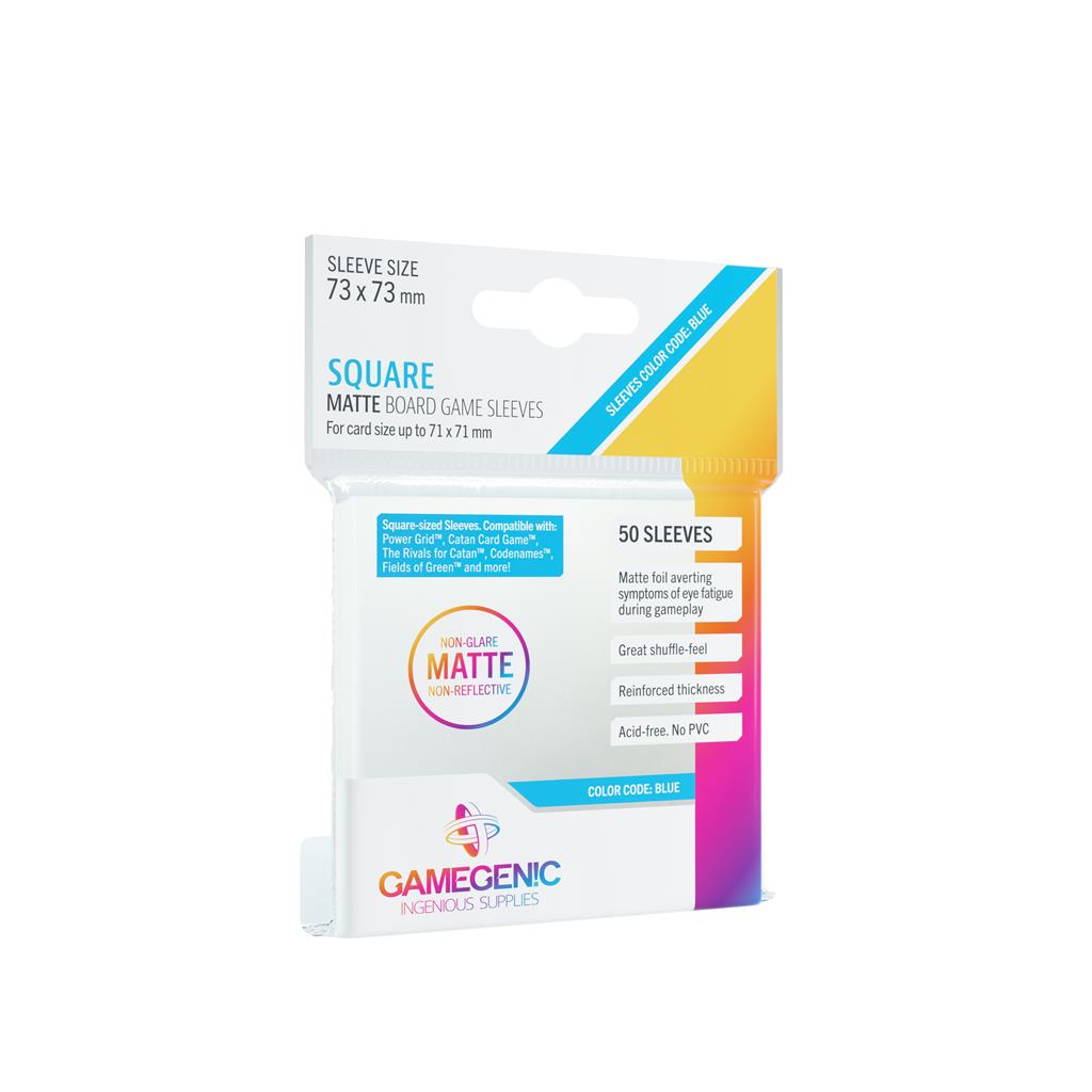 [BF-33729] Gamegenic - MATTE Square-Sized Sleeves 73 x 73 mm - Clear (50 Sleeves)