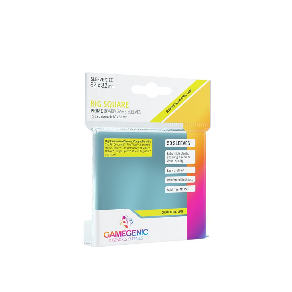[BF-33711] Gamegenic - PRIME Big Square-Sized Sleeves 82 x 82 mm - Clear (50 Sleeves)