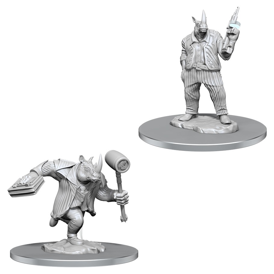 Magic the Gathering Unpainted Miniatures: Freelance Muscle & Rhox Pummeler - 2 Figure Set RPG Primed & Ready to Paint Display or Use with Your Tabl
