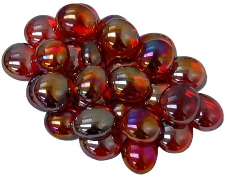 Chessex Manufacturing GlassStonesTube - Crystal Red Iridized, Board Gaming Stone - 40 Piece