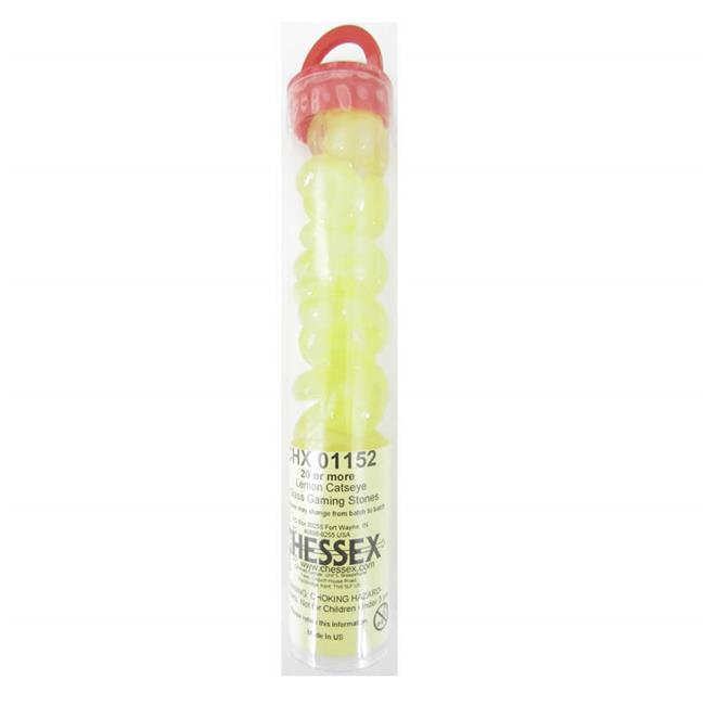 Chessex Manufacturing Glass Stones Tube - Lemon Catseye, 20 Stones