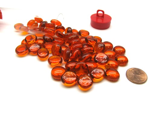 Chessex Manufacturing 1123 Glass Stones Tube of 23-27, Orange