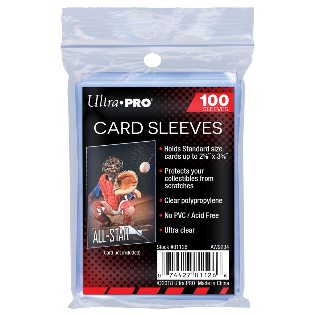 Ultra Pro -Card Protector Sleeves - Transparent - 100 Piece 1 Clear