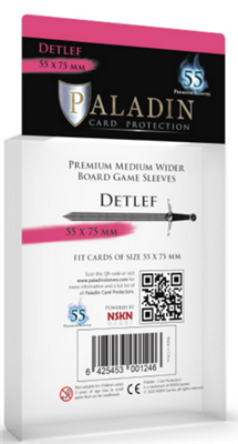 [BF-61724] Paladin Sleeves - Detlef Premium Medium Wider 55x75mm (55 Sleeves)