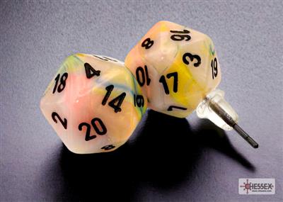 [BF-105899] Chessex Stud Earrings Festive Circus Mini-Poly d20 Pair