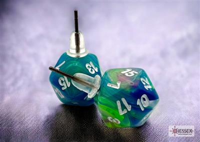 [BF-105902] Chessex Stud Earrings Festive Waterlily Mini-Poly d20 Pair