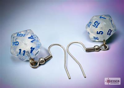 [BF-105892] Chessex Hook Earrings Borealis Icicle Mini-Poly d20 Pair