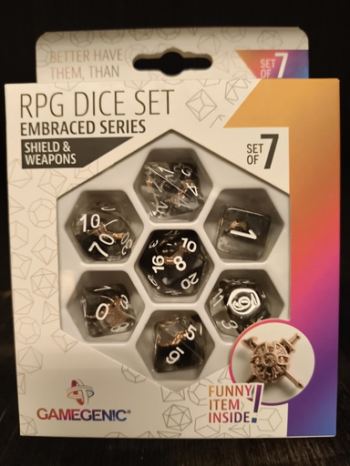 [Gamegenic rpg dice set embraced serie / series 7-delige / 7 dice set shield and weapons] Gamegenic rpg dice set embraced serie / series 7-delige / 7 dice set shield and weapons