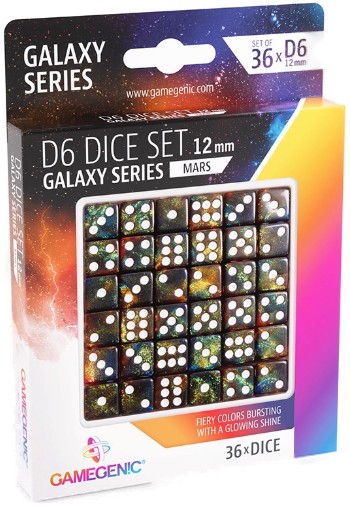 [Gamegenic galaxy serie dobbelstenen set 36x d6 12mm mars] Gamegenic galaxy serie dobbelstenen set 36x d6 12mm mars