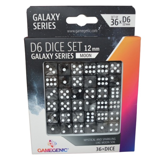 [Gamegenic galaxy serie dobbelstenen set 36x d6 12mm moon] Gamegenic galaxy serie dobbelstenen set 36x d6 12mm moon